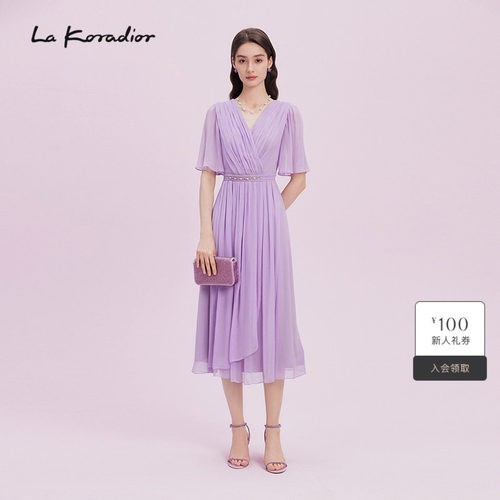 【重磅真丝】La Koradior拉珂蒂2025商场同款新款100桑蚕丝连衣裙