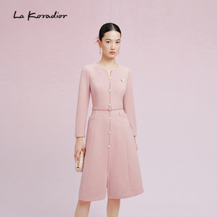 气质显瘦优雅长袖 Koradior拉珂蒂女新款 连衣裙女 商场同款