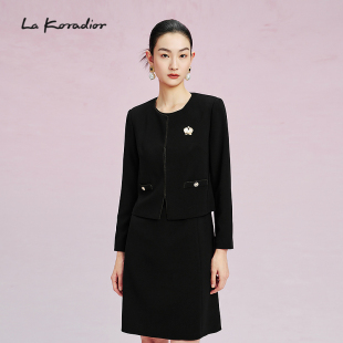 Koradior拉珂蒂时尚 春季 新款 香风短款 法式 外套 进口三醋酸