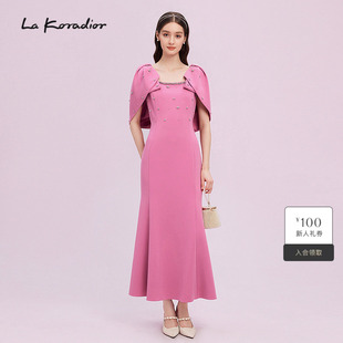 斗篷式 Koradior拉珂蒂商场同款 鱼尾裙长裙连衣裙 隆重社交