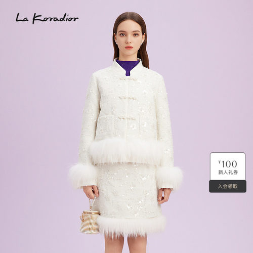 【匈牙利进口白鹅绒】La Koradior拉珂蒂貂毛鹅绒羽绒服款外套