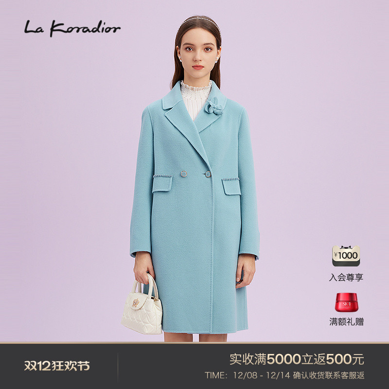 【羊毛】La Koradior拉珂蒂商场同款绢丝羊毛呢子大衣中长款风衣