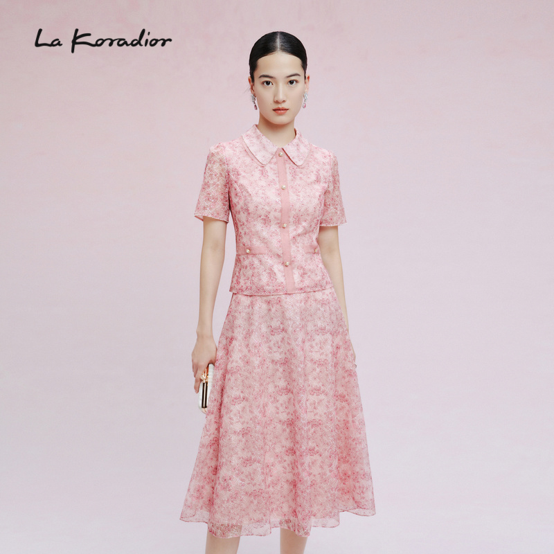 短袖蕾丝lakoradior绣花