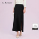 侧开叉半身裙 Lakoradior拉珂蒂黑色高腰长裙春季 进口三醋酸