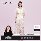 Koradior拉珂蒂真丝桑蚕丝晕染印花连衣裙 艺术家联名款