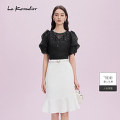 设计感圆领套头小衫 新款 女 Koradior拉珂蒂简约2025商场同款