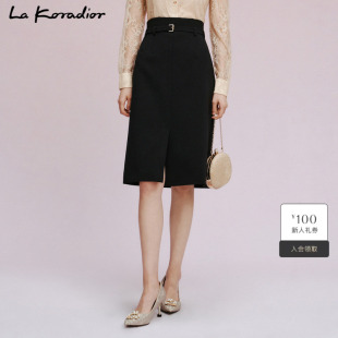 商场同款 简约修身 通勤 Koradior拉珂蒂秋季 百搭收腰a字半身裙