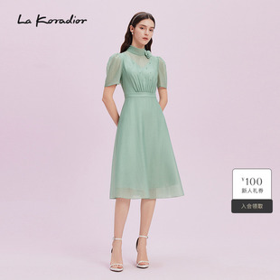Koradior拉珂蒂显瘦2025商场同款 收腰连衣裙 进口三醋酸
