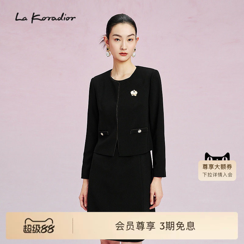 【进口三醋酸】La Koradior拉珂蒂时尚春季新款法式香风短款外套