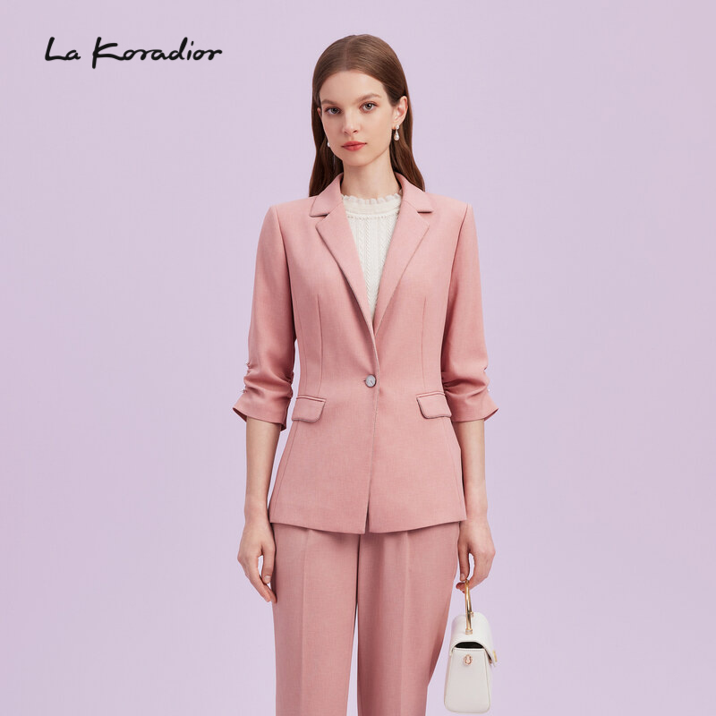 La Koradior拉珂蒂商场同款时尚秋季新款气质修身西服外套通勤女
