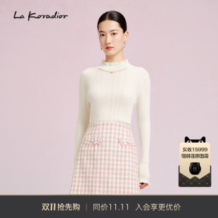 Koradior拉珂蒂减龄时尚 通勤羊绒衫 春季 半高领气质修身 女 新款