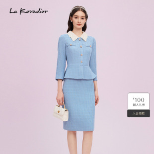 2025假两件香风气质收腰一步裙连衣裙 Koradior拉珂蒂商场同款