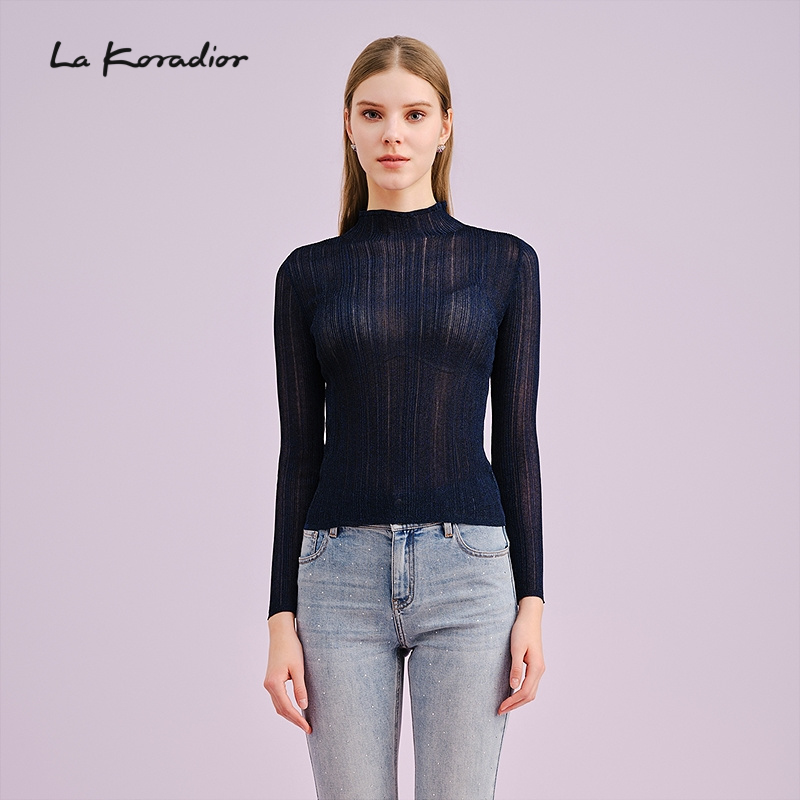 【商场同款】La Koradior拉珂蒂女商场同款秋季打底修身显瘦上衣