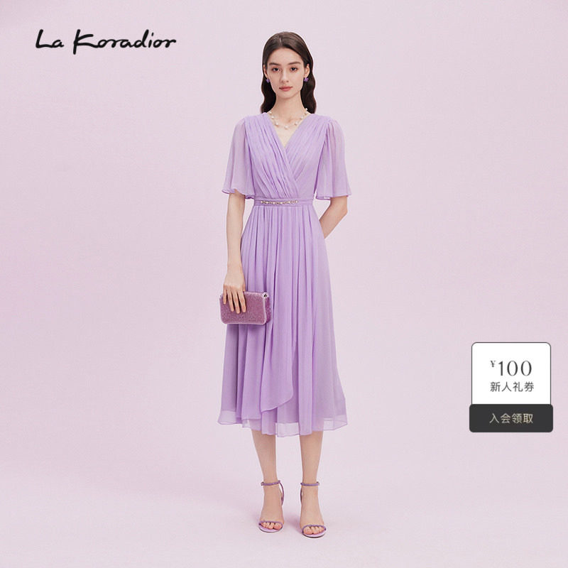 【重磅真丝】La Koradior拉珂蒂2025商场同款新款100桑蚕丝连衣裙