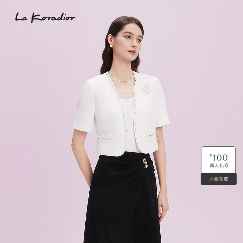 【商场同款】La koradior拉珂蒂时尚短袖西装女2025夏季新款外套