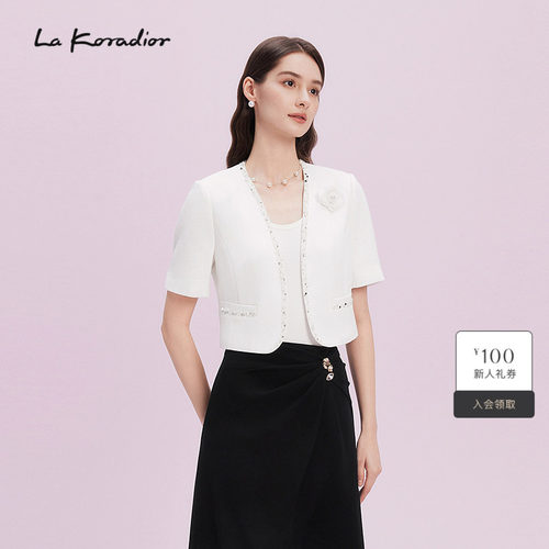 【商场同款】La koradior拉珂蒂时尚短袖西装女2025夏季新款外套