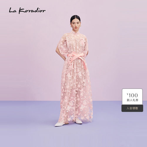 【M essential联名系列】Lakoradior拉珂蒂刺绣灯笼袖系带仙女裙