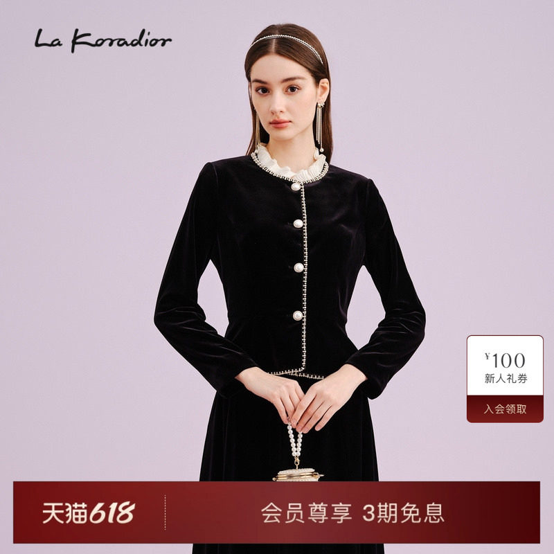 【进口浮光丝绒】La Koradior拉珂蒂商场同款新款法式短款外套