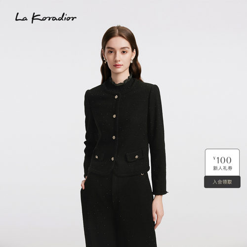 【进口三醋酸】La Koradior拉珂蒂季商场同款通勤气质香风短外套