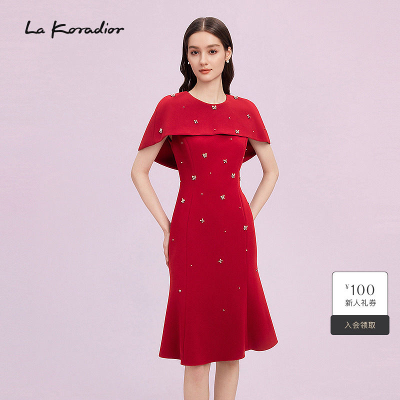 【隆重社交】La Koradior拉珂蒂斗篷式洋装裙a字鱼尾裙连衣裙图片
