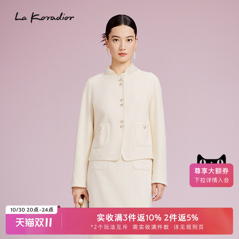 【羊毛】La Koradior拉珂蒂女商场同款时尚秋新款羊毛短款呢外套