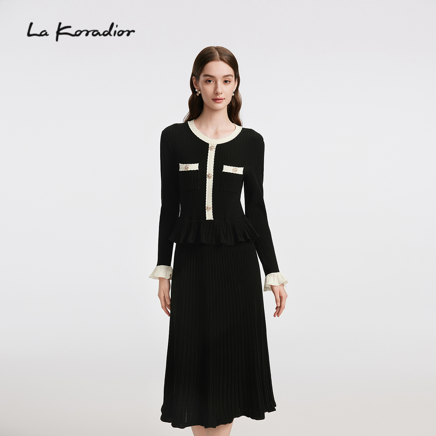 【商场同款】Lakoradior拉珂蒂通勤时尚女秋冬新款气质香风针织裙