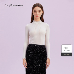 Koradior拉珂蒂商场同款 春季 长袖 女 半高领气质羊绒衫 羊毛