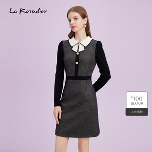 羊毛 气质洋装 法式 连衣裙气质显瘦 Koradior拉珂蒂商场同款