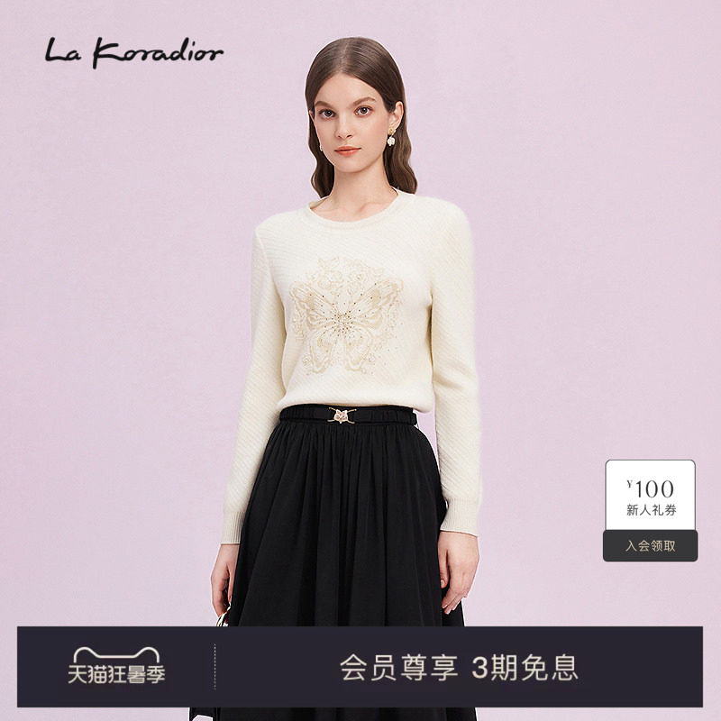 La Koradior拉珂蒂女修身通勤优雅商场同款时尚针织衫羊毛衫上衣