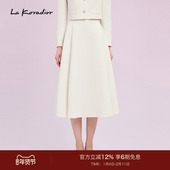 优雅长款 Koradior拉珂蒂商场同款 a字半身裙气质长裙女纯色高腰
