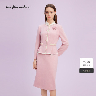 法式 春新款 时尚 香风气质短外套上衣 Koradior拉珂蒂女商场同款