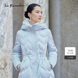 匈牙利进口白鹅绒 中长款 新款 羽绒服女 Koradior拉珂蒂修身