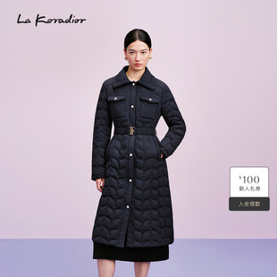 【商场同款】Lakoradior拉珂蒂通勤减龄女秋冬新款收腰长款羽绒服