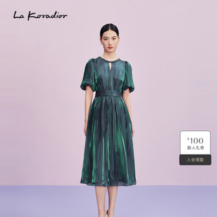 泡泡袖 法式 Lakoradior拉珂蒂通勤秋冬新款 收腰礼服裙 商场同款