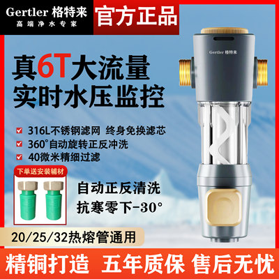 Gertler格特来自动清洗前置过滤器家用大流量自动反冲洗全屋过滤