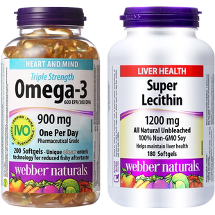 伟博天然中老年健康套餐 3倍浓度鱼油200粒+100mg辅酶Q10 60粒*3