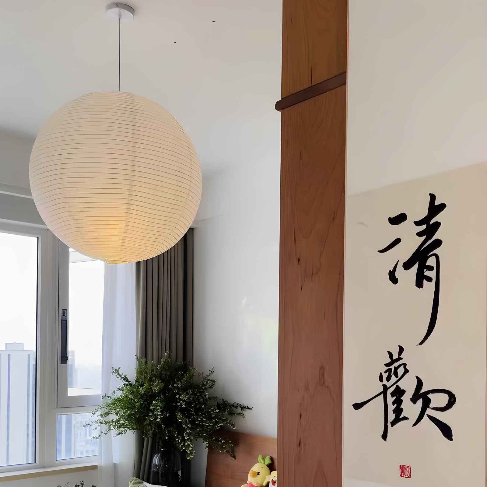 丹麦加密纸灯卧室野口勇吊灯灯罩图片