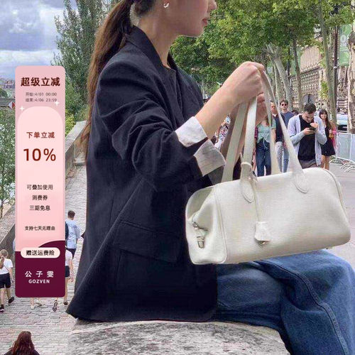 公子雯2025新款头层牛皮枕头包