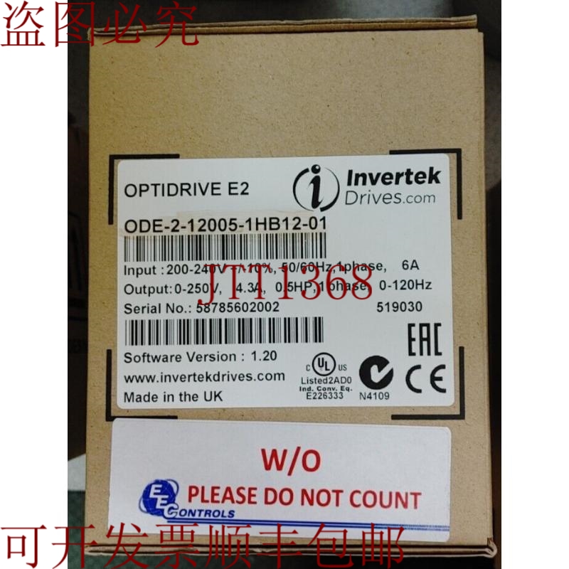 原装供应INVERTEK ODE-2-12005-1HB12-01 OPTIDRIVE E2 0.5 250VA
