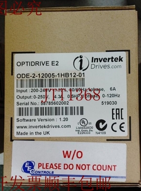 原装供应INVERTEK ODE-2-12005-1HB12-01 OPTIDRIVE E2 0.5 250VA