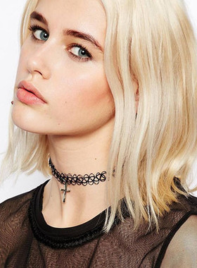 欧美弹力编织短款女式颈链项链