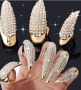 欧美夸张女士指甲盖长男弯钩猫爪