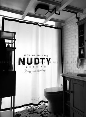 oroliving原创北欧浴帘极简加厚百搭公寓民宿防霉防水浴帘隔断帘