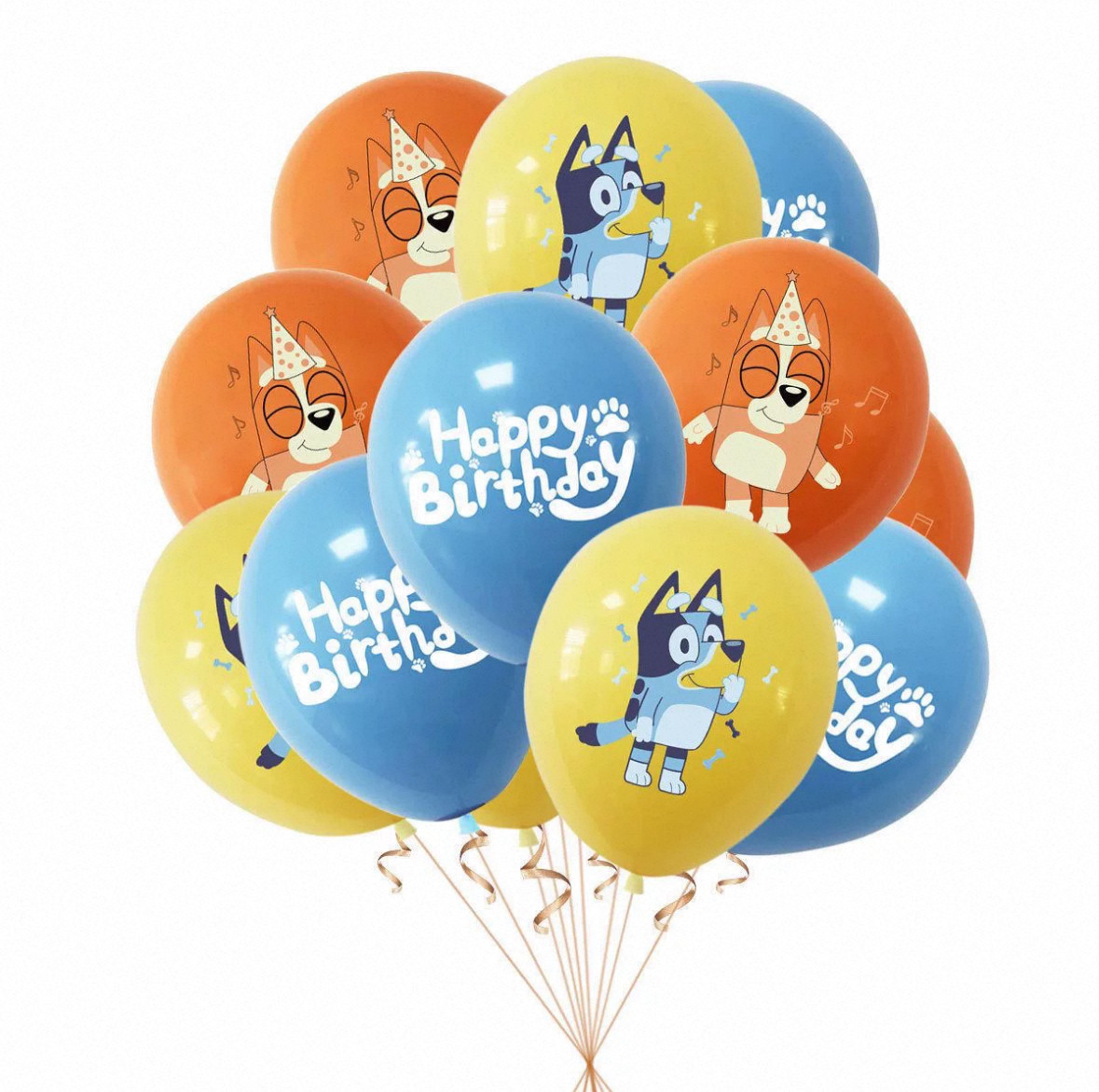 12寸新款跨境热销布鲁伊主题派对气球套装生日聚会布置装饰气球