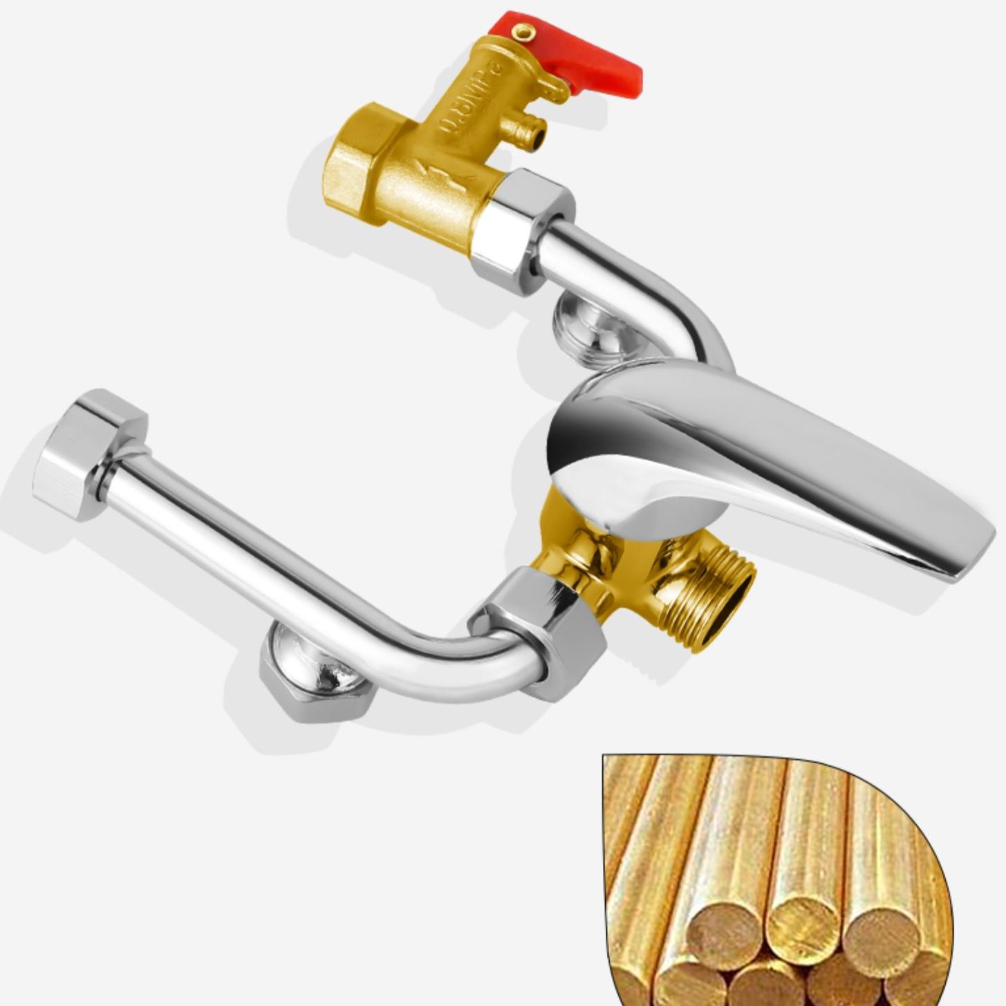 电热水器混水阀明装花洒配件配大全冷热开关u型混合阀水龙头通用