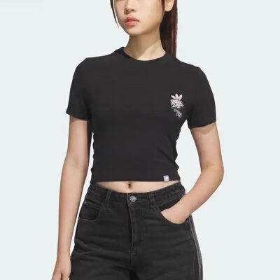 adidas/三叶草女子短款短袖T恤
