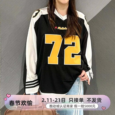 adidas三叶草宽松男女长袖T恤