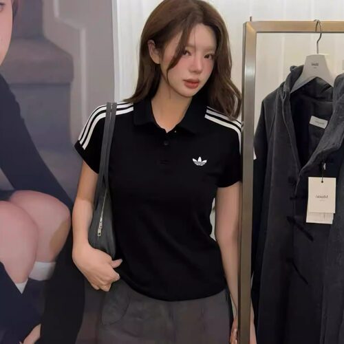 Adidas阿迪达斯三叶草女POLO短袖
