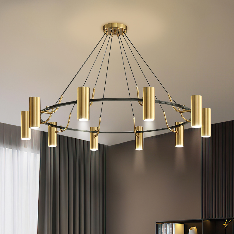 美式极简金色酒店餐饮店包间吊灯