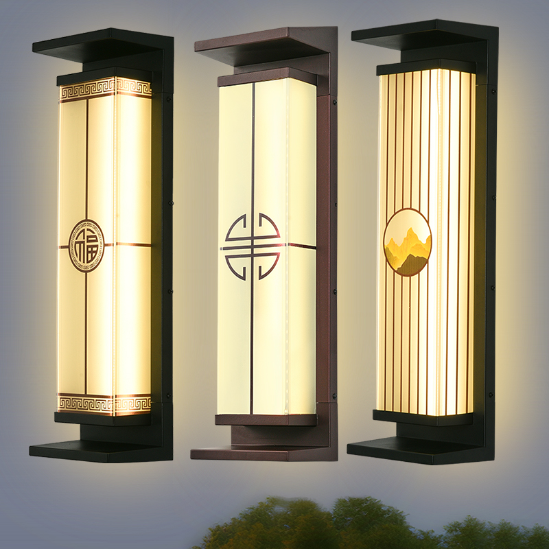 新中式自建房大门柱子别墅室外墙